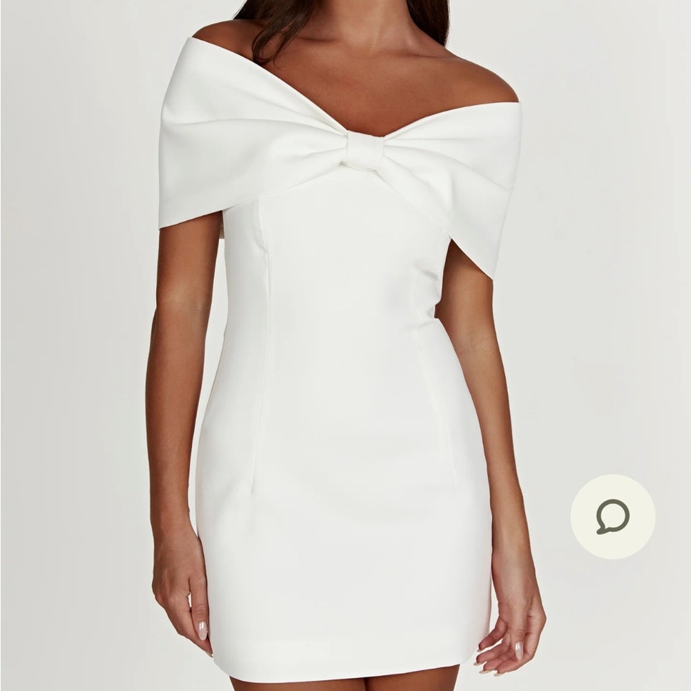 Meshki Strapless White Bow Dress